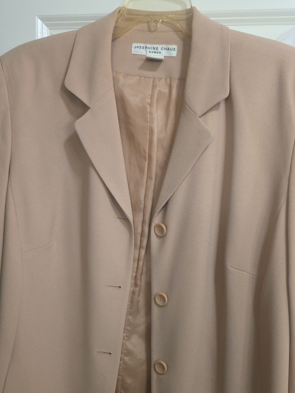 Ladies Josephine Chaus Suit Jacket Women's Light Beige Tailored Blazer